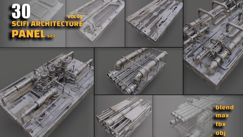 30 + scifi panels set / kitbash panels pack ) vol 07