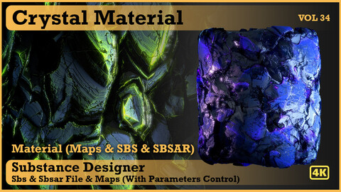 Crystal material - VOL 34 - Maps & SBS & Sbsar