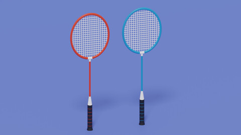 Cartoon Badminton Racket 3D model