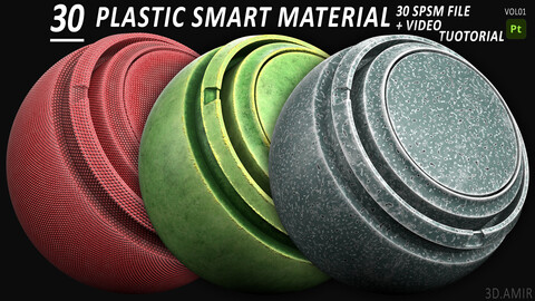 30 Plastic Smart Material For substance painter + Video Tutorial - VOL01