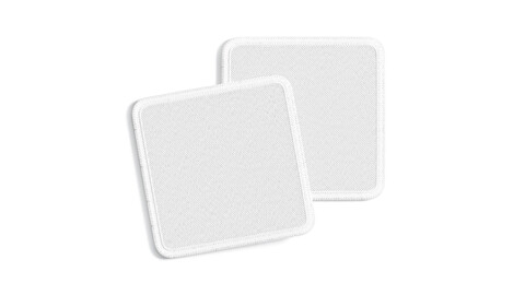 White Square Embroidered Patch Stack - lying embroidery quadratic badge pair