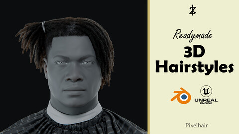 PixelHair Hairstyle - Polo G Dreads Fade 023 (Hair for blender/ unreal engine / metahuman) Afro hair | Kinky hair | 4c Hair | African / African American Hair