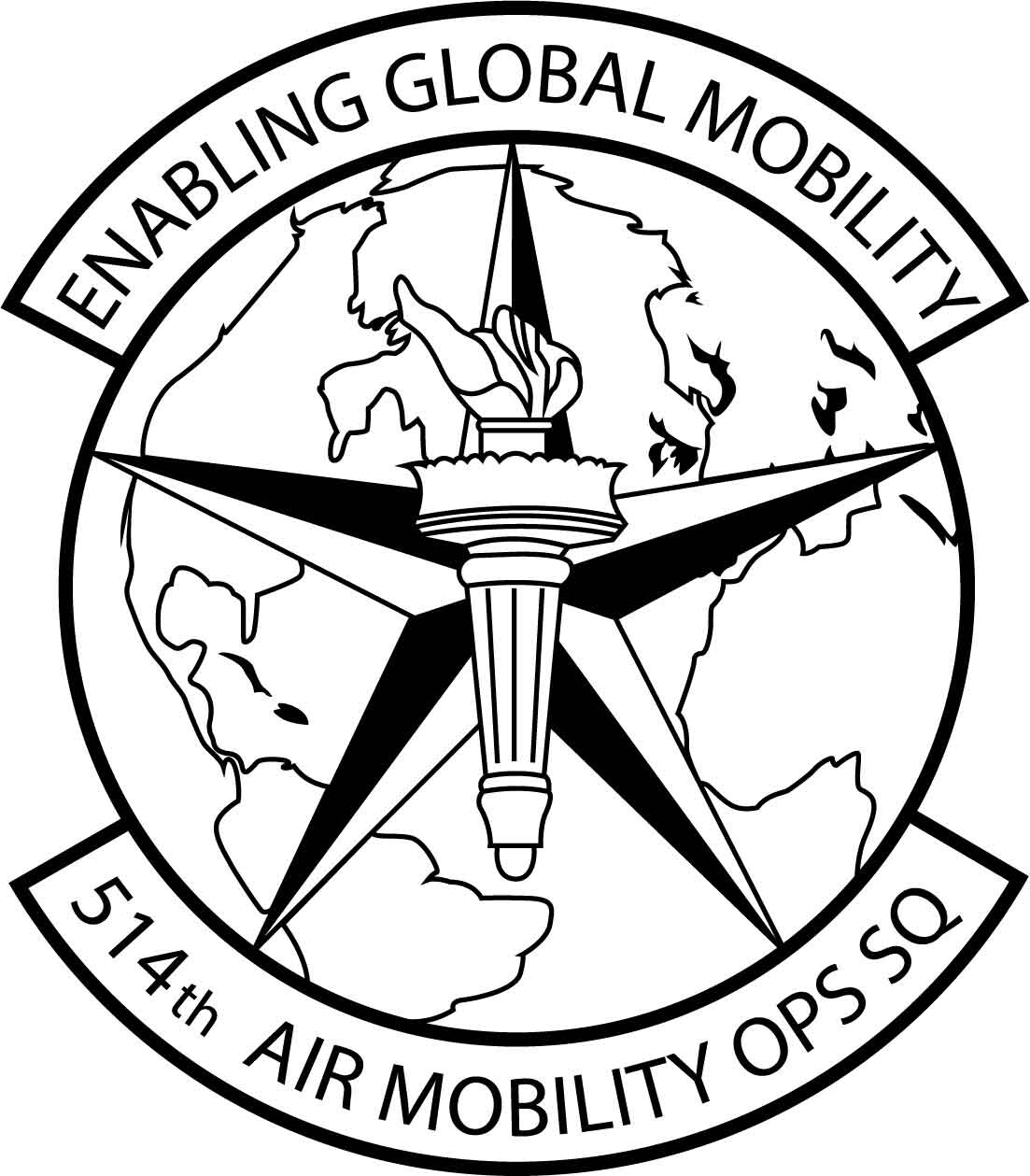 ArtStation - 514th AIR MOBILITY OPS SQ PATCH VECTOR FILE Black white ...