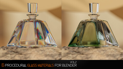 6 Procedural Glass Materials For Blender + Video Tutorial - Vol-2