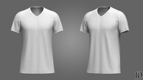 Mens V-Neck T-Shirt 3D Model