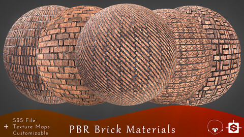 A Pack of PBR Brick Materials _ PBR Textures Category