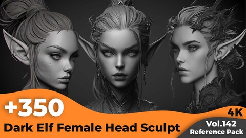 +350 Dark Elf Female Head Reference(4k)