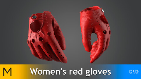 Women's red gloves