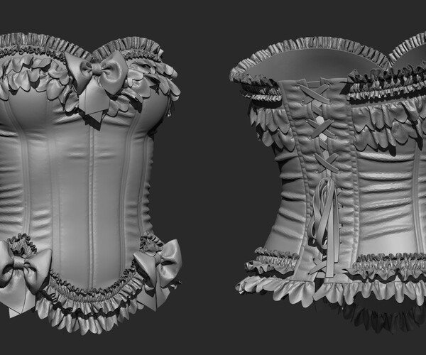 Artstation Corsets Set 1 Marvelous Designer Clo3d Project Obj Resources