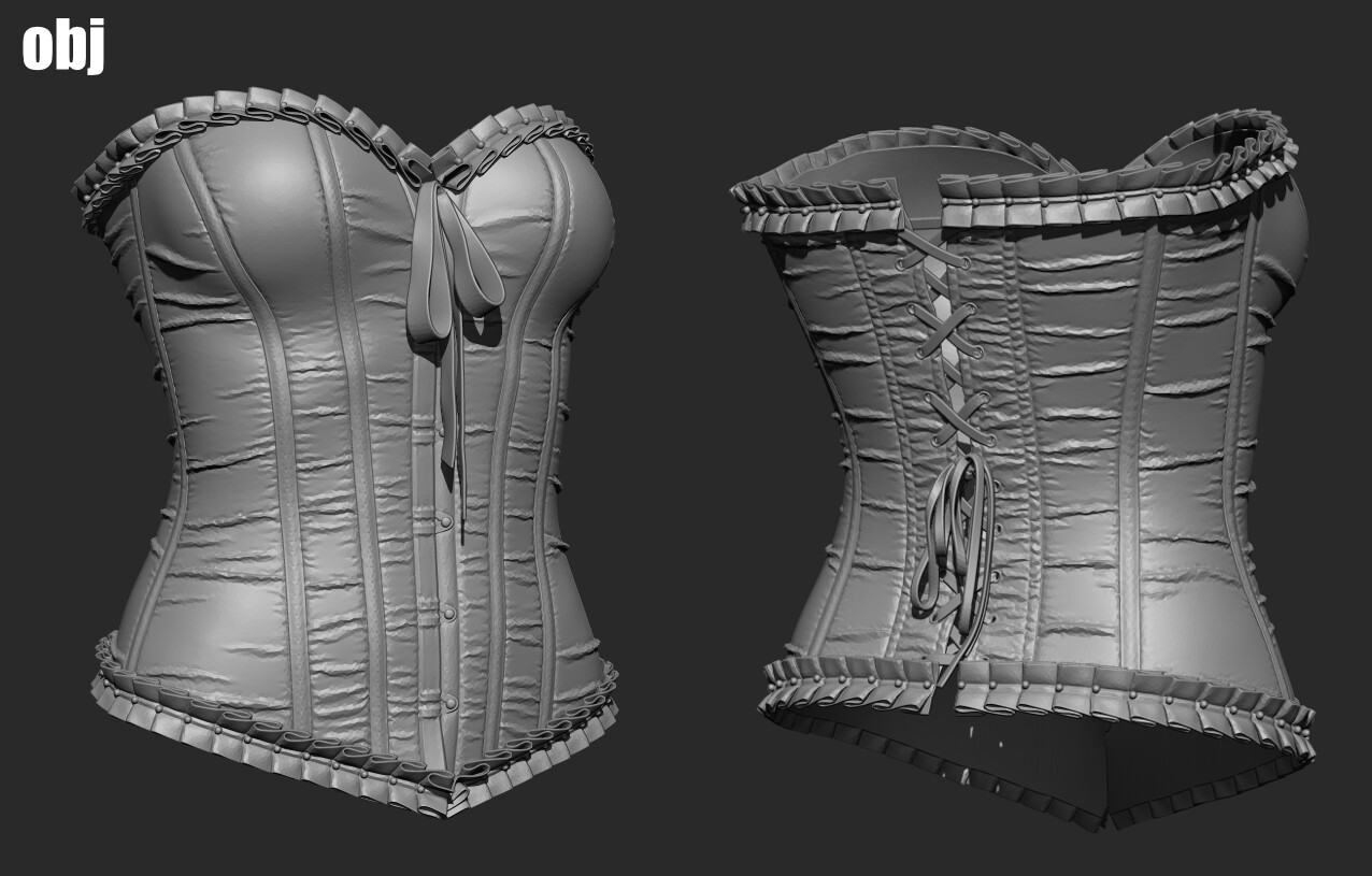 Artstation Corsets Set 1 Marvelous Designer Clo3d Project Obj Resources