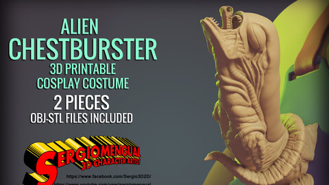 Alien Chestburster 3D Printable Cosplay Costume