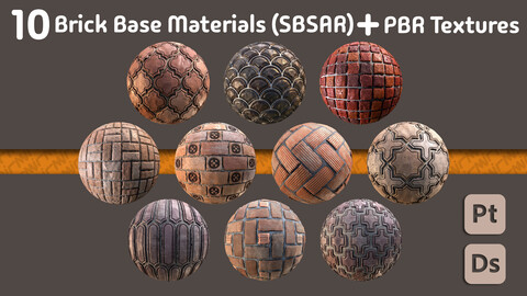 10 Brick wall PBR textures + SBSAR