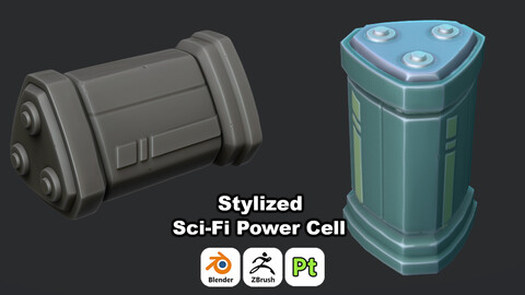 Stylized Sci-Fi Power Cell For Games 3D Art / Tutorial