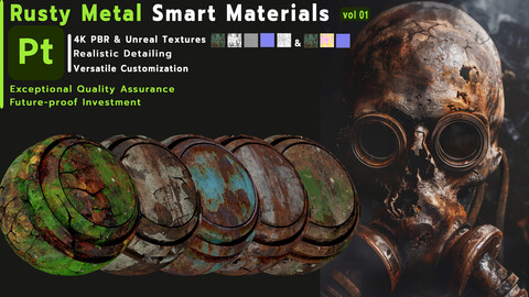 Rusty Metal Smart Materials + PBR Textures & Unreal Engine