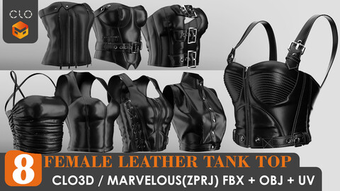 8 FEMALE LEATHER TANK TOP