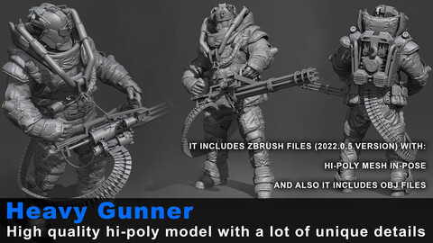 ZBrush Models: Heavy Gunner - High Poly ZTL