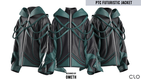 PTC futuristic jacket - Clo 3D / Marvelous designer project : OBJ/FBX/ZPRJ