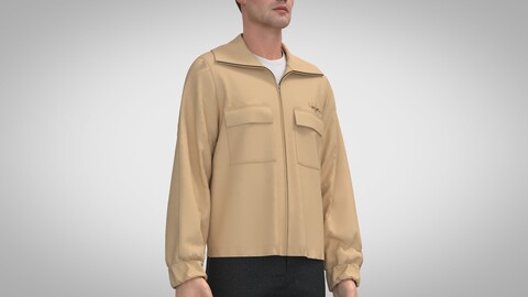 Men Casual Jacket, Clo, Marvelous Designer +obj, fbx