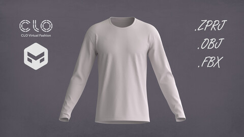 Men's Long Sleeve T-Shirt 3D Model