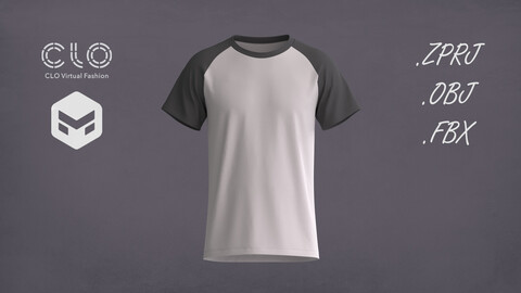 Men's Raglan T-Shirt 3D Model