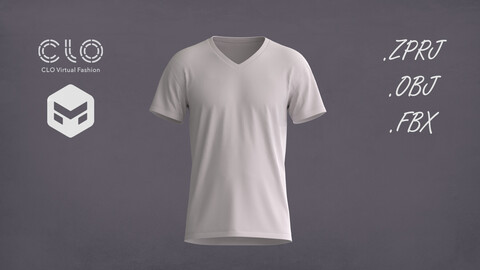 Men's V-Neck T-Shirt 3D Model