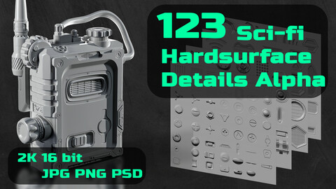 123 Sci-fi Hardsurface Alphas Vol 01