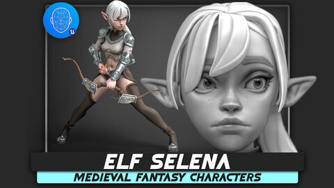 Elf Selena - Low Poly Heroes Fantasy Female - Animation Bow Medieval Girl - #42