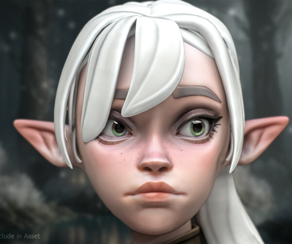 Artstation - Elf Selena - Low Poly Heroes Fantasy Female - Animation 