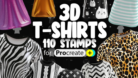 110 Procreate 3D T-shirt Stamp Brushes | Procreate Clothes Stamps Brushes | Procreate Clothing Stamps | Procreate Fashion Stamps Brushes | Procreate Dual Color Stamps | Procreate Polo Stamps Brushes | Procreate Top Shirt Stamps Brushes