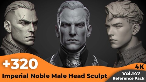 +320 Imperial Noble Male Head Sculpt Reference(4k)