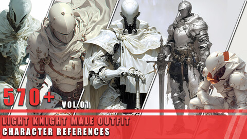 570+ Light Knight Male Outfit - Character References Vol.01