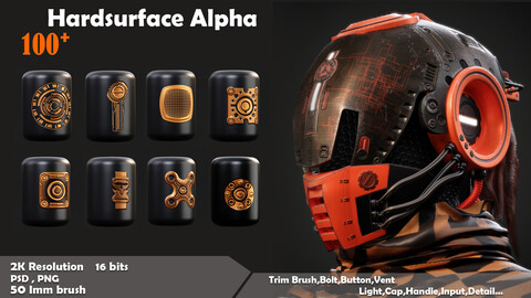 100 Hard Surface Alpha Pack