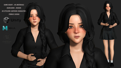 AAA 3D STYLIZED CARTOON CHARACTER - YOUNG FEMALE CASUAL