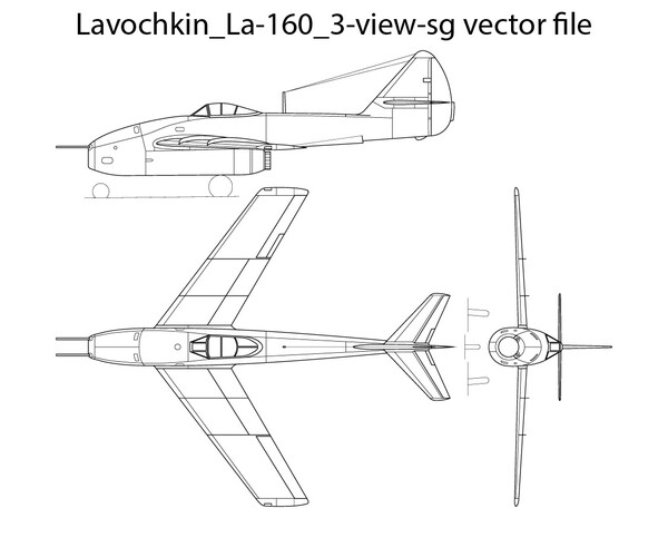 ArtStation - Lavochkin_La-160_3-view-sg vector file CNC, Cricut, svg ...