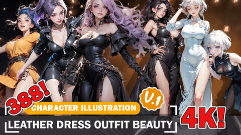 388 Leather Outfit Beauties - Reference Ideas Design Inspiration and Character References V1 4K