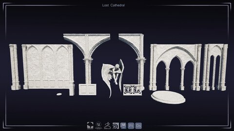 3D Cathedral Assets Collection