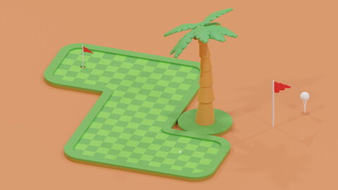 Cartoon Mini Golf Course 3D model