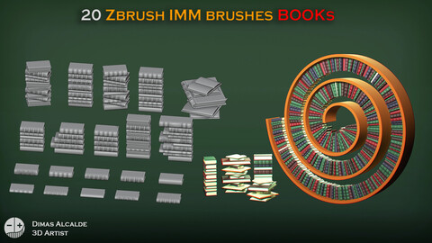 20 Book IMM brushes to ZBRUSH AND BLEDER {NEW}