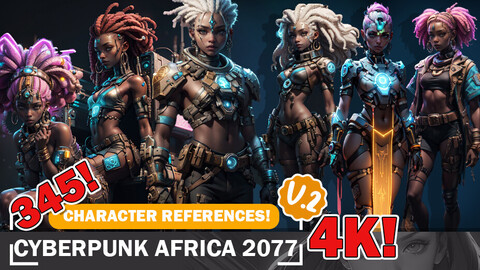 345 Cyberpunk Africa Fashion - Reference Art and Design reference art V2 4K