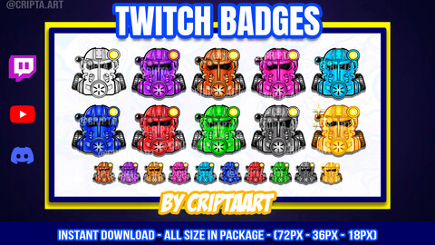 Fallout Twitch Badges, Brotherhood of Steel, Bit Badges, Gaming, Subscribers, Stream, Youtube, Kick, Discord