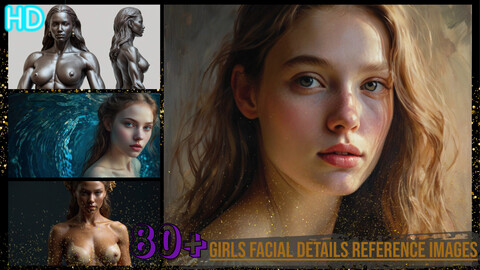 Facial and body details of girl reference images