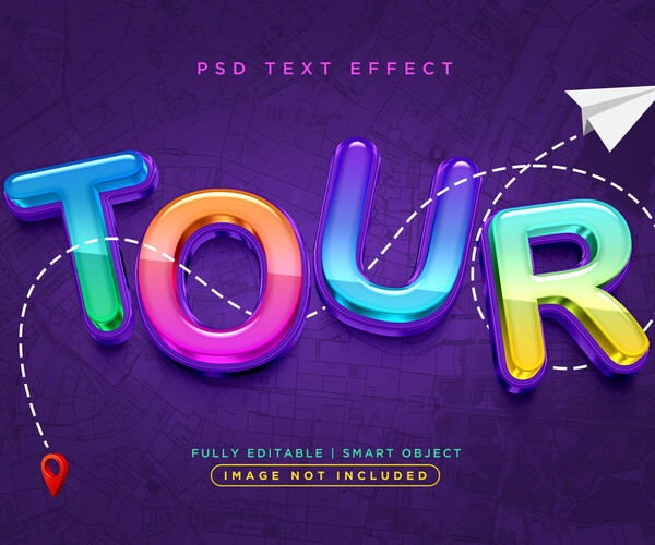 ArtStation - Tour PSD fully editable text effect. Layer style PSD ...