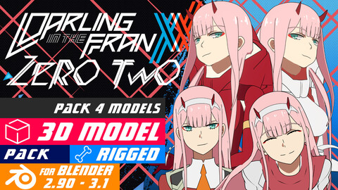 Pack Zero Two - Darling in the Franxx - Model 3D Blender