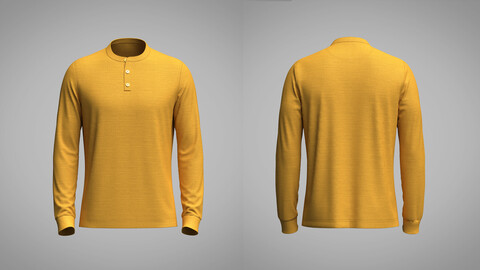 Mens Mandarin Collar Jersey 3D model