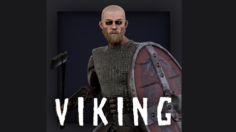 Viking 3 A pose Low_poly character redy for games