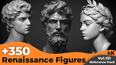 +350 Renaissance Figures Head Sculpt Reference(4k)