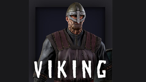 Viking 1 A pose Low_poly character redy for games