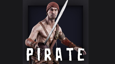 Pirate 1 A pose Low_poly character redy for game