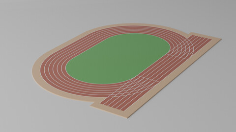 Cartoon Running Track 3D model