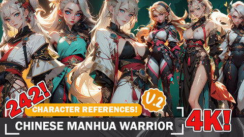 242 Chinese Manhua Warrior - Game Design Pack Reference Art and Design Reference V2 4K